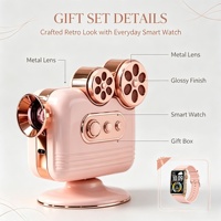 Ensemble cadeau de montre connectée rétro décorative, cadeau exquis pour femmes, en plastique fait main, cadeaux de Noël, de la Saint-Valentin, de la fête des mères