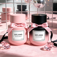 Flacon de parfum de luxe personnalisé de haute qualité, rond, 50 ml, flacon de parfum en verre transparent avec couvercle