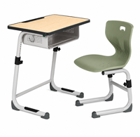 Ensemble de bureau et chaise réglables pour étudiants, bureau scolaire individuel, mobilier de classe ergonomique pour les écoles primaires et secondaires