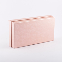 Boîte cadeau personnalisée de luxe avec couvercle rigide et base, boîte en papier avec logo, boîte en carton haut de gamme, boîte cadeau rose.