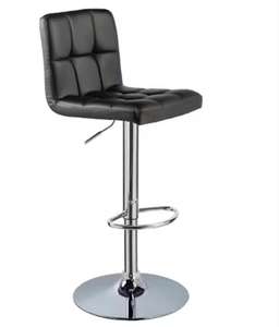 Tabouret de <span class=keywords><strong>Bar</strong></span> Pivotant Logo Double Anneau Tabouret Pivotant avec Dossier Rembourré et Siège Tabouret de <span class=keywords><strong>Bar</strong></span> Chromé - Product Image 4