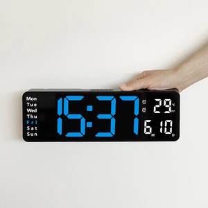Wholesale <b>Large</b> Digital Wall <b>Clock</b> Temp Date Week Display Remote Control Power Off Memory Table Wall-mounted Dual Alarms LED - Product Image 1