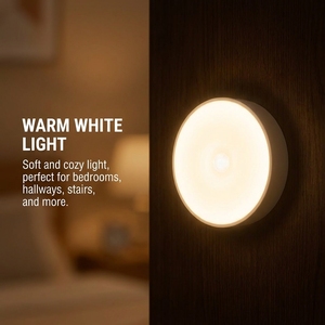 Rechargeable LED Motion <b>Sensor</b> <b>Night</b> <b>Light</b>, Warm White Intelligent Induction Bedside Lamp, Wireless Magnetic Portable <b>Light</b> - Product Image 2