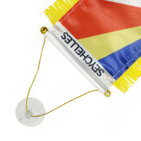 Drapeau suspendu personnalisé Seychelles 10x15cm avec ventouse et franges pour décoration de véhicule