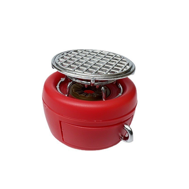 Estufa de gas roja redonda