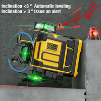 Niveau laser industriel auto-nivelant Pineng PN-YQ001Y pour le bricolage, 3 lignes croisées de 16 mm, portée de 520 mm, réglable, précis, vert, batterie 18650