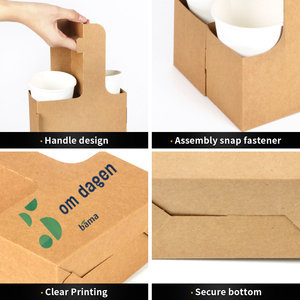 Cà phê tách trà chủ thực phẩm khay chấp nhận màu nâu với xử lý Kraft Giấy Thủ Công giấy tùy chỉnh dùng một lần tường duy nhất cốc giấy - Product Image 4