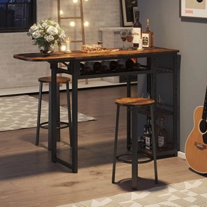 <b>Bar</b> counter <b>table</b> against the wall, multifunctional beer and liquor storage rack, simple semi-circular double-layer home dining - Product Image 1