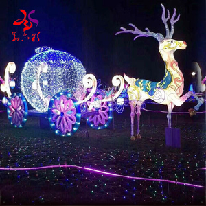 Decoración al aire libre personalizada, luces de modelado iluminadas en 3D, <span class=keywords><strong>Reno</strong></span> con trineo, motivo de Navidad, gran oferta - Product Image 4