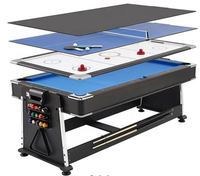 Nouvelle table de billard Air Hockey multi-jeux 6 en 1 avec table de poker Texas Hold'em et roulette