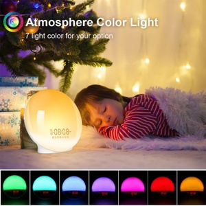 Custom logo Smart Wake up <b>LED</b> Light Sunrise Alarm <b>Clock</b> Lamp Lights for Kids Adults Bedrooms - Product Image 2