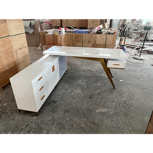 家庭用コンピュータデスク用家具スタンド研究テーブル2026最新デザインCorian固体表面CEO - Product Image 5