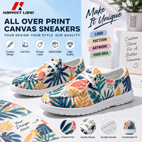 Baskets en toile à imprimé intégral, motif artistique personnalisé, chaussures décontractées basses personnalisées, OEM ODM, chaussures à marque privée