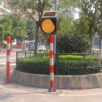 Gelbe solarbetriebene blinkende Verkehrswarnsignallampe