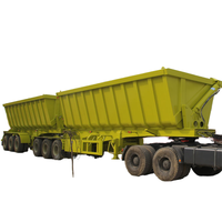 Semi-remorque benne basculante double face en acier sur mesure, 4 essieux, 100 tonnes, 60 mètres cubes, pour charbon, minerais et marchandises en vrac, avec basculement hydraulique