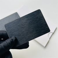 Cartes de visite personnalisées en métal noir avec brosse RFID Carte NFC métallique gravée vierge