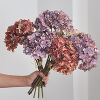 Bunga Hydrangea Buatan Tekstur 3D Realistis, Tahan Air, Menahan Kelembapan, Bahan Kain Sutra; Untuk Penggunaan Luar Ruangan
