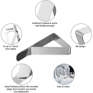 Pinces de fixation pour <span class=keywords><strong>nappes</strong></span> de camping en gros, supports de nappe de pique-nique en acier inoxydable - Product Image 3