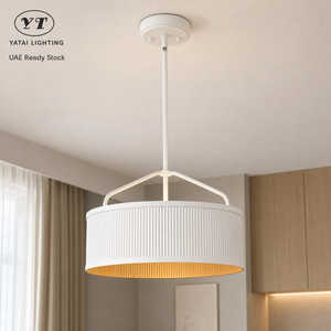 Suspension moderne en fer forgé blanc avec douille E27 et hauteur réglable pour salle à manger, design plafonnier intérieur - Product Image 1
