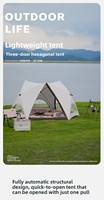 Tente de camping automatique quatre saisons en Oxford pour l'extérieur, installation rapide, protection solaire, imperméable, universelle pour le parc, la plage et la pelouse