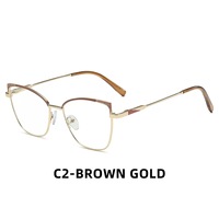 Montures de lunettes optiques pour femmes de luxe 2025, monture complète en métal, œil de chat, anti-lumière bleue, design tendance