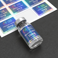 Étiquettes de flacons holographiques personnalisées Autocollant en vinyle imperméable pour flacon en verre de 3 ml 5 ml 10 ml