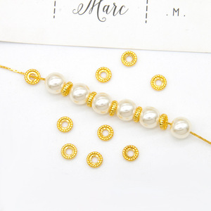 Gold Plated Spacer Beads 18K Copper Round DIY Jewelry Accessories For Necklaces Bracelets - Product Image 2