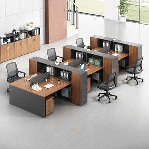 Combinación de Escritorio y Silla Minimalistas para Oficina, Escritorio Moderno para Finanzas con Divisiones y Cubículos - Product Image 2