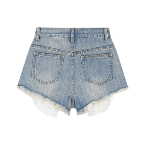 2025 Shorts estivi in Denim a vita alta Shorts in <span class=keywords><strong>Jeans</strong></span> strappati da donna da donna più venduti da donna - Product Image 2