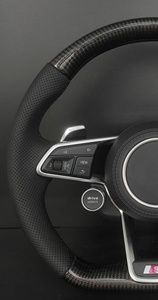 Volant en cuir et fibre de carbone avec bouton de démarrage rouge pour <span class=keywords><strong>Audi</strong></span> <span class=keywords><strong>A3</strong></span>/A4/B9/A5/A6/C8/A7/A8/Q3/Q5/Q7/<span class=keywords><strong>S</strong></span>/RS <span class=keywords><strong>Line</strong></span> (RS3) - Product Image 5