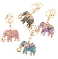 Porte-clés éléphant en strass, pendentif en métal pour voiture, style coréen, porte-clés créatif, petit cadeau de Noël