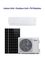 Climatiseur solaire hybride AC/DC Premium 12000 BTU DGWG2-ACDC-12K, climatiseur alimenté par l'énergie solaire pour solutions de refroidissement hors réseau