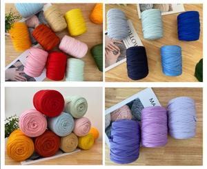 100g Polyester Tricot Sac À Main Crochet Mélangé Fantaisie Fil Teint Motif Fil pour Crochet Sacs et T-shirts