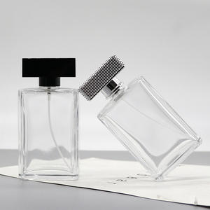 Flacon de parfum en verre transparent carré de 100 ml avec bouchon à vis, flacon cosmétique vide, blanc cristal, capacité de 30 ml - Product Image 1
