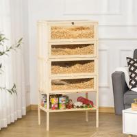 Bestseller 5-stöckiger Holz-Hamsterkäfig Ratten-Mäuse-Habitat mit Aufklappbarer Oberfronttür & Ablagefach Mehrstöckiger Kleintier-Käfig