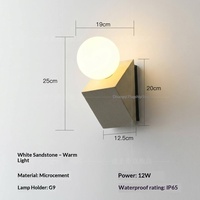 Lampes murales LED en micro-ciment de style minimaliste moderne, finition pierre givrée imperméable, pour couloir et usage extérieur, élégantes, 36V