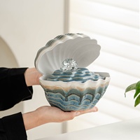 Fontaine d'eau de bureau en céramique en forme de coquillage, mini cascade décorative pour bureau, table à thé, décoration intérieure