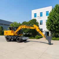 SJ-150 Excavatrice sur pneus 14t avec lame de bulldozer, moteur et engrenages, forte puissance de creusement, machine de construction mobile polyvalente pour l'urbanisme