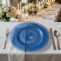 Assiettes de présentation en verre tourbillonnées, prix d'usine, vente en gros, vaisselle de luxe élégante et durable pour mariage, fête, événement, location de table
