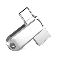 Flashdisk USB Tipe C Dual Interface, Putar, Logam, Pendrive OTG, Memory Stick, Logo Custom, 4GB 8GB 16GB 32GB 64GB 128GB
