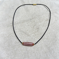 Collier de perles Dzi en corail rouge avec grande agate naturelle