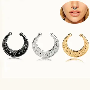 Высококачественные U-образные кольца для пирсинга носа, кликер для перегородки, Поддельные кольца для пирсинга на ушах, носу, перегородки