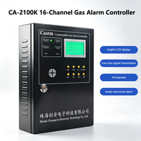 CAATM CA-2100K Contrôleur de surveillance de gaz à 16 canaux et quatre bus, avec alarme sonore et lumineuse de fuite de gaz, compatible RS485