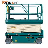 Plataforma Elevadora de Tijera Eléctrica Autopropulsada Compacta FASTER LIFT para Pequeños Proyectos de Construcción, Acero Aleado, Altura de Plataforma de 16 m