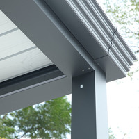 Robuste extérieur Louvre Pergola métal alliage d'aluminium jardin bâtiment Arches poudre enduit cadre traité sous pression Nature bois