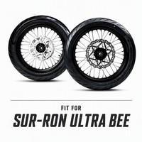 Kit de roues Supermoto Surron Ultra Bee 17 pouces, jeu de roues complet 110/70-17 140/60-17, jante à rayons CNC, virages stables, pièce E-Moto