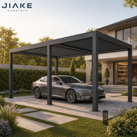 Pergola en aluminium avec toit à lames motorisé pour allée de villa, abri de voiture et espace de stationnement pour fêtes de jardin