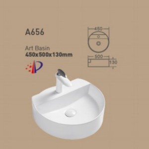 Vasque en céramique A641 505x305x130mm à poser sur comptoir, à trou unique - Product Image 4