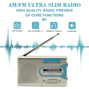 HAMAN Am Fm 2 banda Radio tascabile ricevitore Mini Radio portatile con jack per auricolari