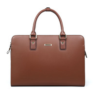 Sacs en cuir véritable avec logo personnalisé en gros, service OEM, mallette de grande capacité pour ordinateur portable, sac de bureau portable